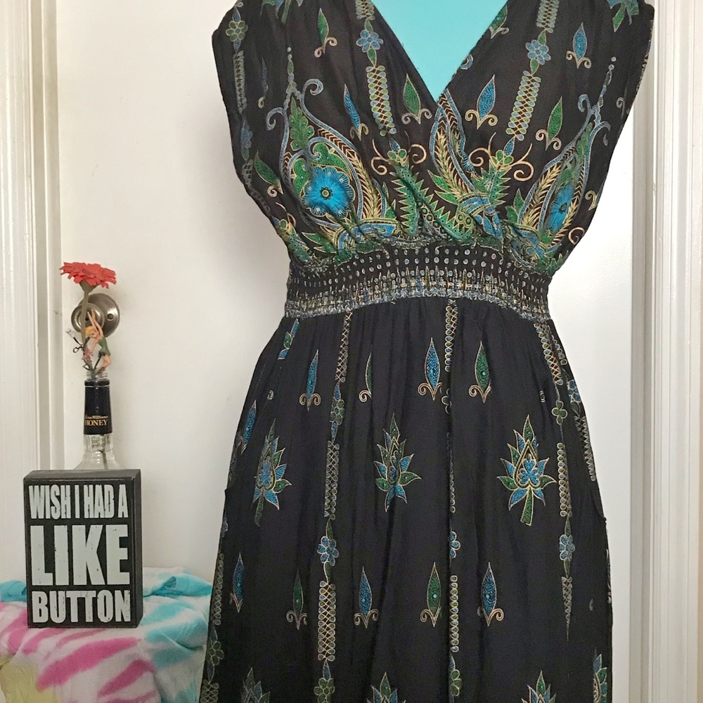 Lapogee Long Maxi Black Dress Size M